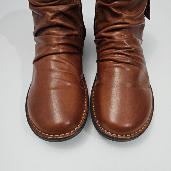 Miz Mooz Pleasant Ankle Bootie Womens EU 38 Slouch Brown Leather Comfort Zip NEW - Picture 6 of 14